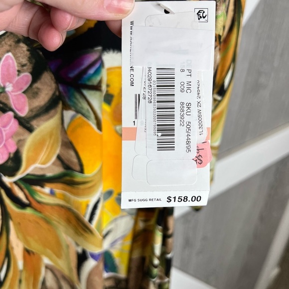 321. NWT Karen Kane Tropical Floral Print Scoop Neck 3/4 Sleeve A-Line Dress 2x - Picture 8 of 9